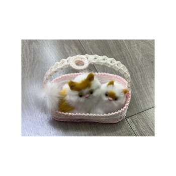 PVC'DE SESLİ SEPETLİ 2'Lİ KEDİ 15cm PVC'DE SESLİ SEPETLİ 2'Lİ KEDİ 15cm