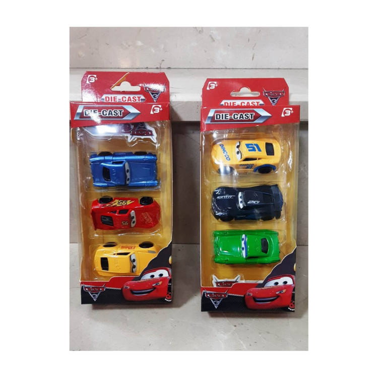 KUT.METAL 3'LÜ ŞİMŞEK MQUİN ARABALAR 7cm