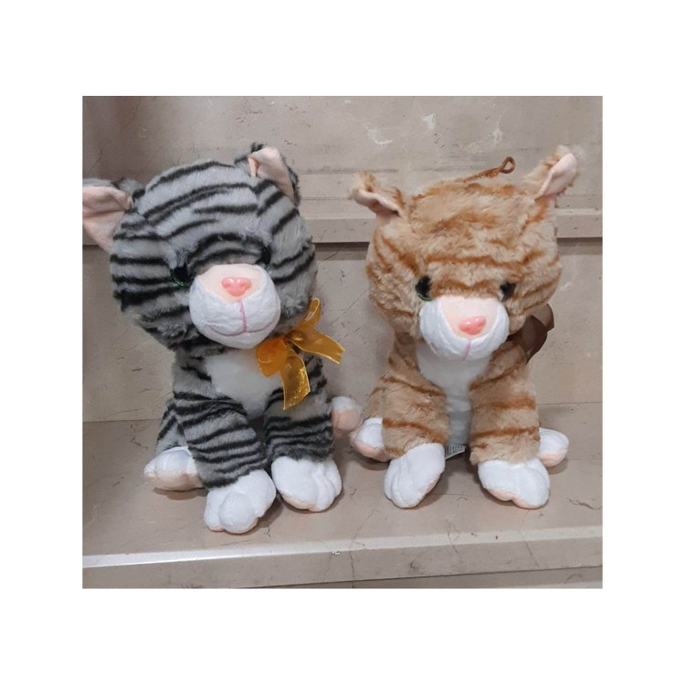 28 Cm SESLİ Tekir Kedi Peluş
