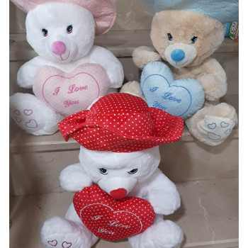40 Cm Peluş Şapkalı ve Kalpli Ayı 40 Cm Peluş Şapkalı ve Kalpli Ayı