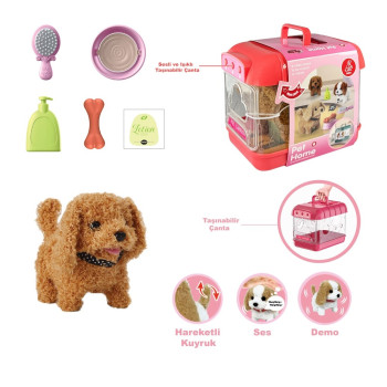 Hareketli Köpek ve Işıklı Sesli Şeffaf Kafes Seti Hareketli Köpek ve Işıklı Sesli Şeffaf Kafes Seti