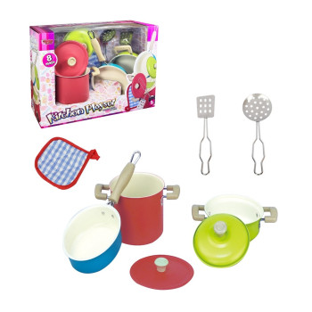 KUT.8 Parça Pembe (metal)Emaye Tencere Tava Seti KUT.8 Parça Pembe (metal)Emaye Tencere Tava Seti