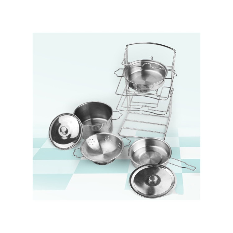 KUT.7 Parça Raflı Çelik Tencere Tava Seti