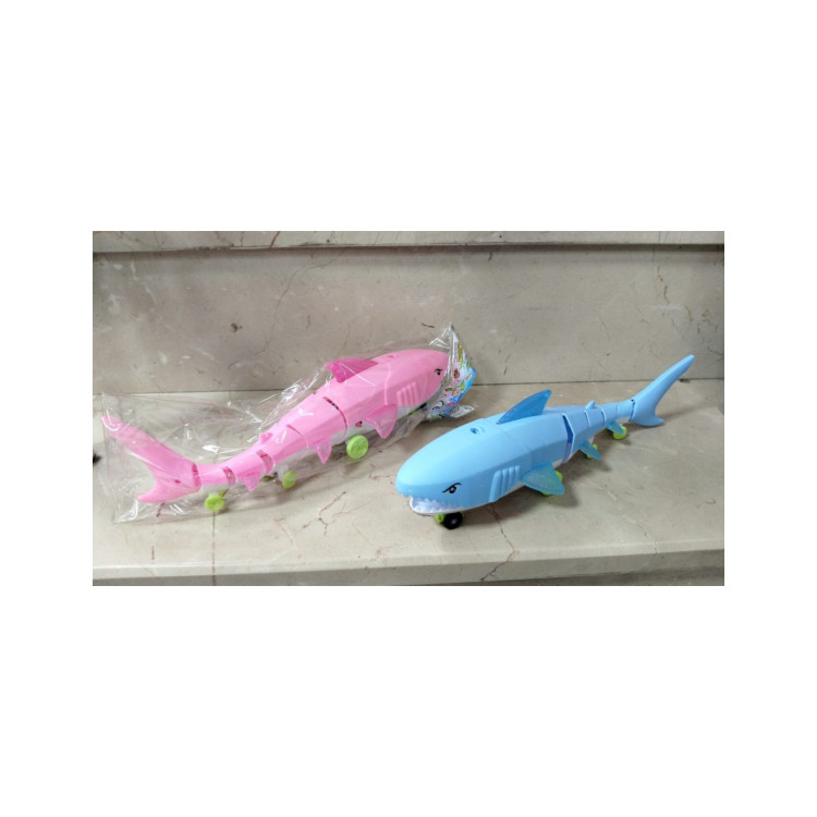 PVCDE PİLLİ KÖPEK BALIĞI YÜRÜYEN SESLİ IŞIKLI 35CM