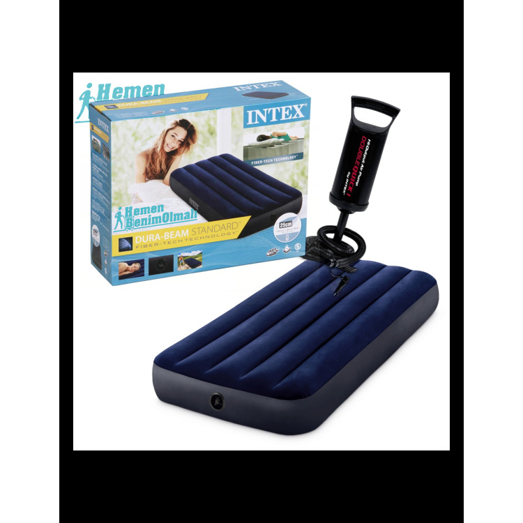 Intex Twin Dura-Beam Klasik Şişme Yatak 76Cx191x25 cm