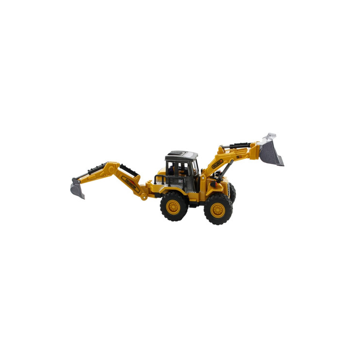 STANDLI METAL MEKANİZMA SÜRTMELİ DOZER+KAZICILI ÇİFT TARAFLI İNŞAAT ARACI 30CM