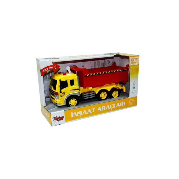 KUT.Sürt.Düğme Sesli Işıklı Kamyon, Mikser,kazıcı