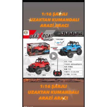 Kut. U/k şarjlı arazi jeep 1:16 Kut. U/k şarjlı arazi jeep 1:16