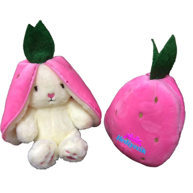 18 CM ÇİLEK TAVŞAN FERMUARLI