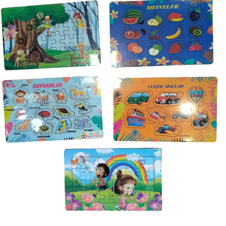 AHŞAP GEÇMELİ PUZZLE (KARMA) 18*28CM