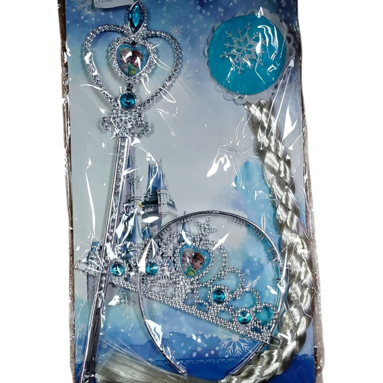 PVCDE FROZEN SAÇLI TAÇLI ASALI SET 4 PCS