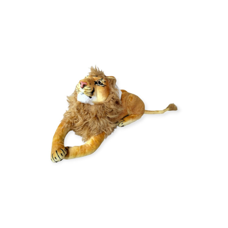 55 CM SESLİ YATAN ASLAN PELUŞ ithal