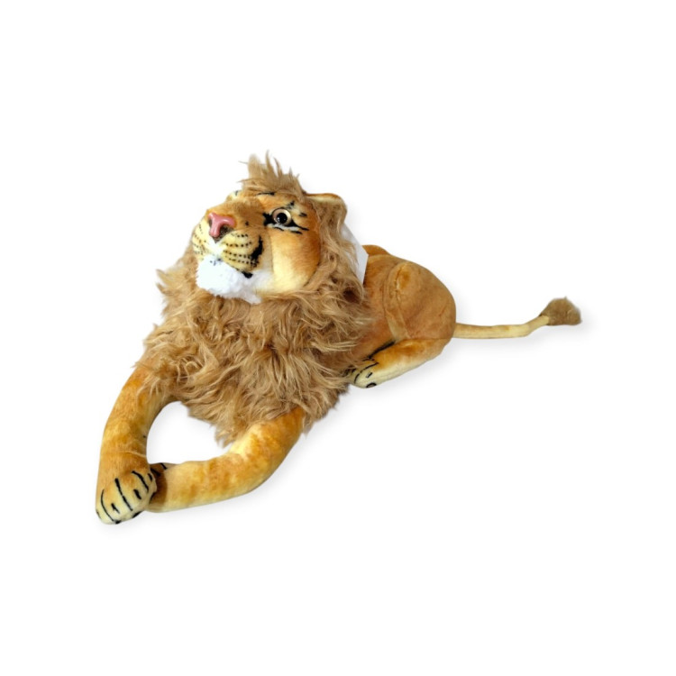 55 CM SESLİ YATAN ASLAN PELUŞ ithal