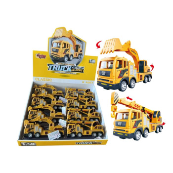 STAND'DA Sürtmeli Sarı Vinç ve Ekskavatör 17CM STAND'DA Sürtmeli Sarı Vinç ve Ekskavatör 17CM