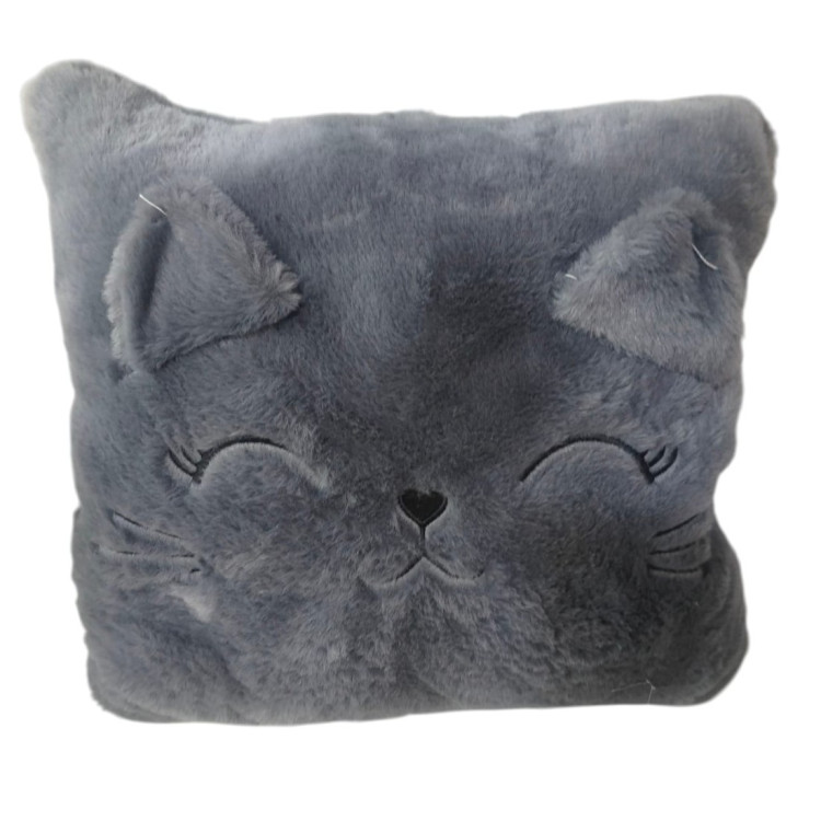 PELUŞ KEDİ KARE YASTIK