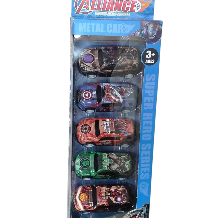 KUT. 5Lİ ÇEKBIRAK AVANGERS ARABA SET  6CM