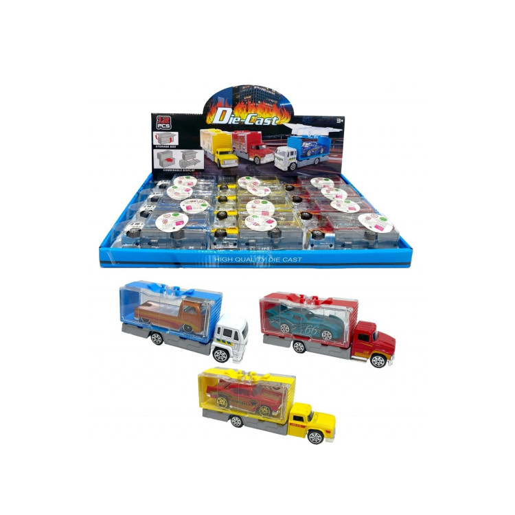 STANDLI METAL ARABA TAŞIYAN KAMYON 12CM