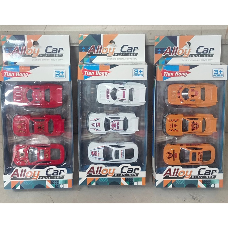 KUT. 3 LÜ METAL ARABALAR 7CM