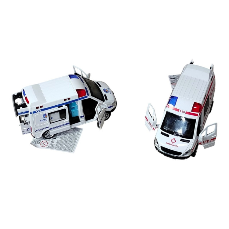 STAND Sürt.Işıklı ve Sesli Ambulans ve Polis Arabası 14.5cm KAPILARI AÇILIR STAND Sürt.Işıklı ve Sesli Ambulans ve Polis Arabası 14.5cm KAPILARI AÇILIR