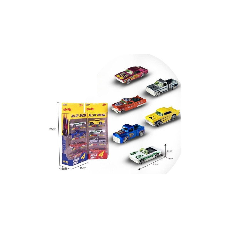 KUT. 4LÜ METAL MODEL ARABALAR 8CM