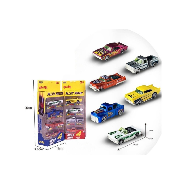 KUT. 4LÜ METAL MODEL ARABALAR 8CM