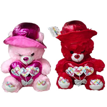 35CM ŞAPKALI KALPLİ PELUŞ AYI 35CM ŞAPKALI KALPLİ PELUŞ AYI