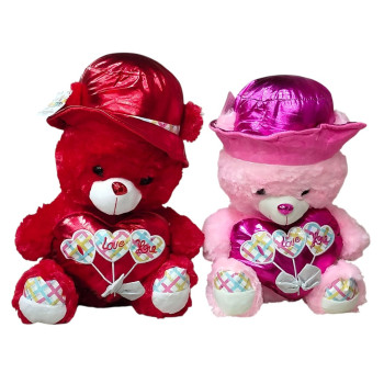 45CM ŞAPKALI KALPLİ PELUŞ AYI 45CM ŞAPKALI KALPLİ PELUŞ AYI