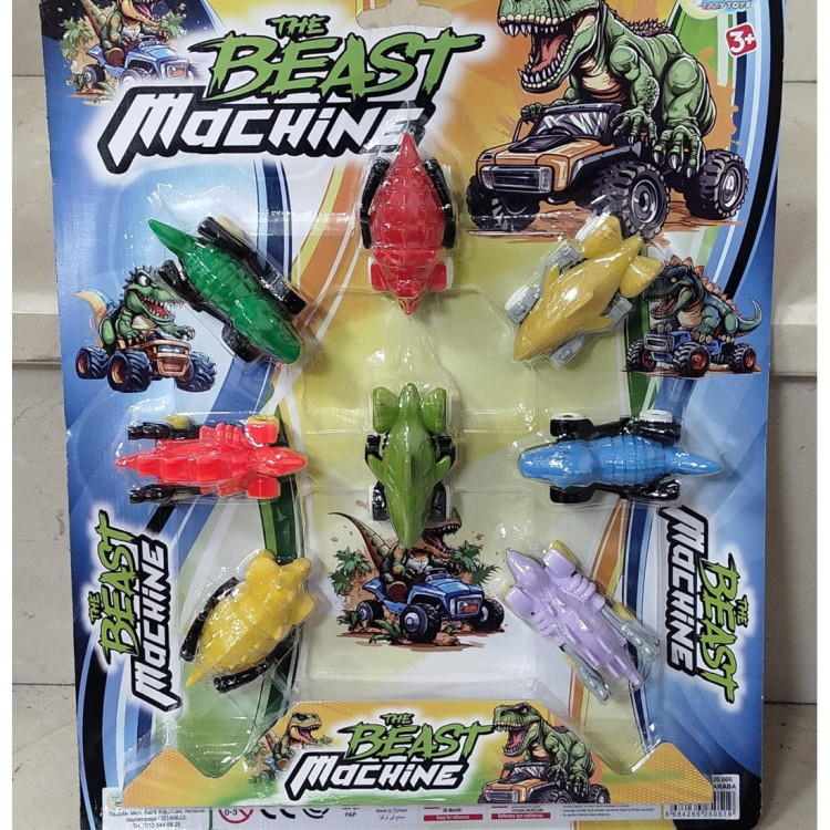 KART.8 Lİ MİNİ DİNAZOR ARABALAR  7cm