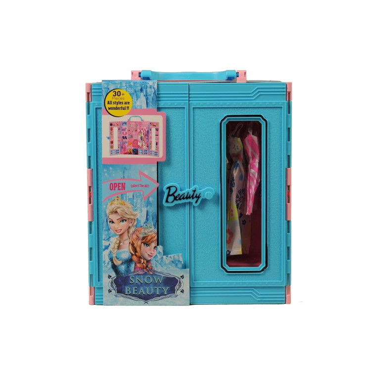 MAVİ GARDOLAP KIYAFETLİ AKSESUARLI