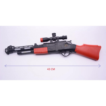 PVC'DE PİLLİ SESLİ IŞIKLI TÜFEK  43CM PVC'DE PİLLİ SESLİ IŞIKLI TÜFEK  43CM