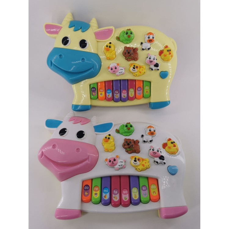 KUT.PİLLİ IŞIKLI HAYVAN SESLİ iNEK PİYANO 6 FARKLI FONKSİYON