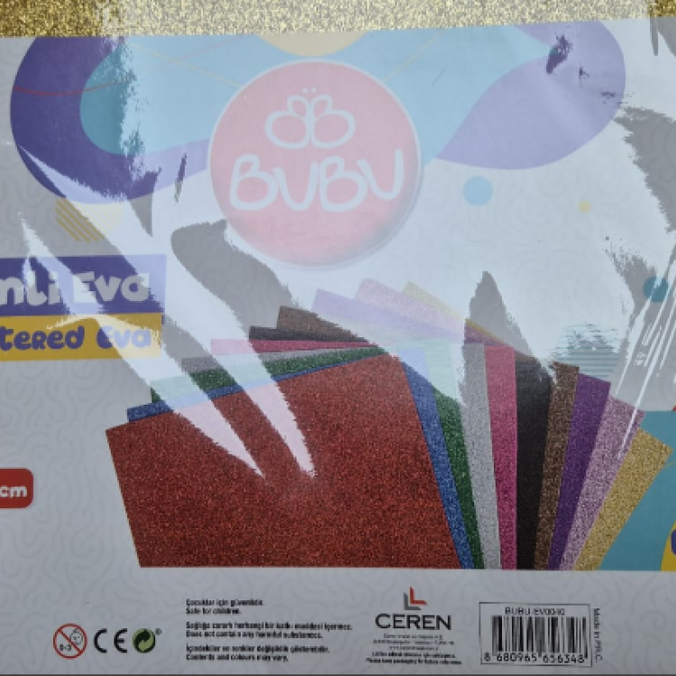 BUBU OKUL EVA SİMLİ DÜZ 50X70 KARIŞIK (POŞET10)