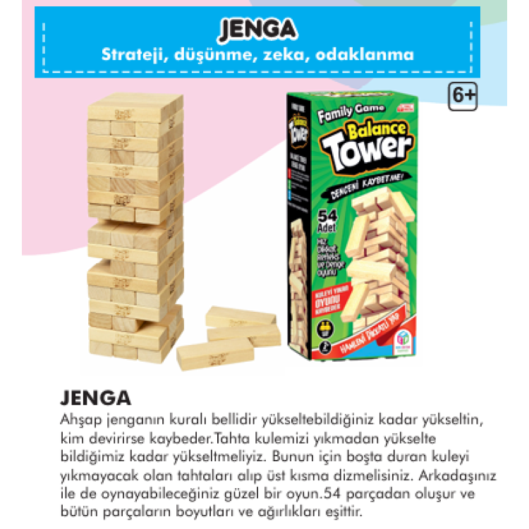 JENGA BALANCE TOWER 54 PARÇA