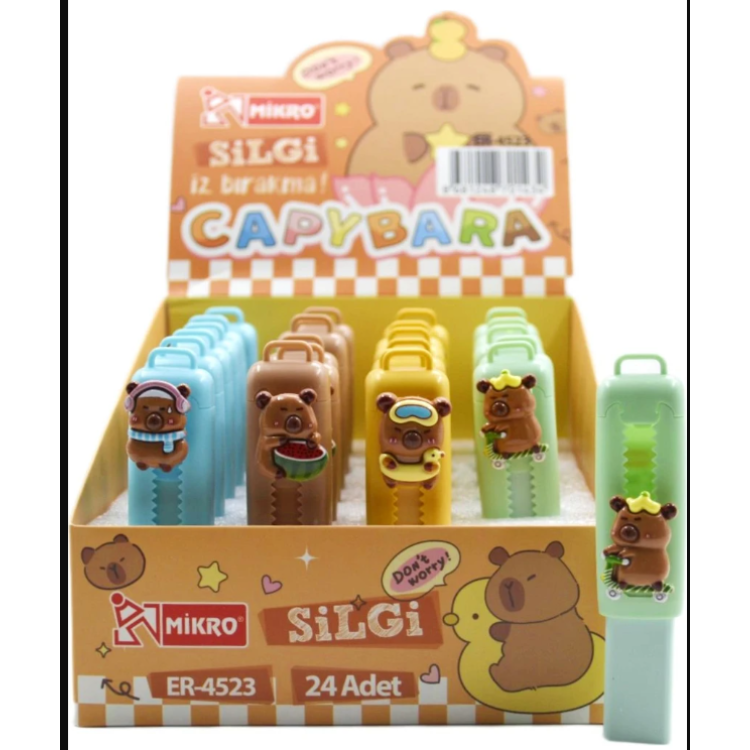 MİKRO ER-4523 COOL CAPYBARA SÜRGÜLÜ SİLGİ 24LÜ
