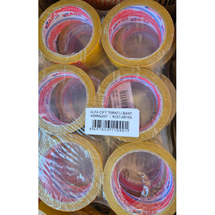 ALFA AB155 ÇİFT TARAFLI BANT 45MMX20Y (BOX6)