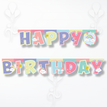 Banner Happy Bırthday Gökkuşağı Bulut Banner Happy Bırthday Gökkuşağı Bulut