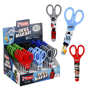 MİKRO KS-165 BÜYÜK KABLI OKUL MAKASI (ERKEK) 30'LU MİKRO KS-165 BÜYÜK KABLI OKUL MAKASI (ERKEK) 30'LU