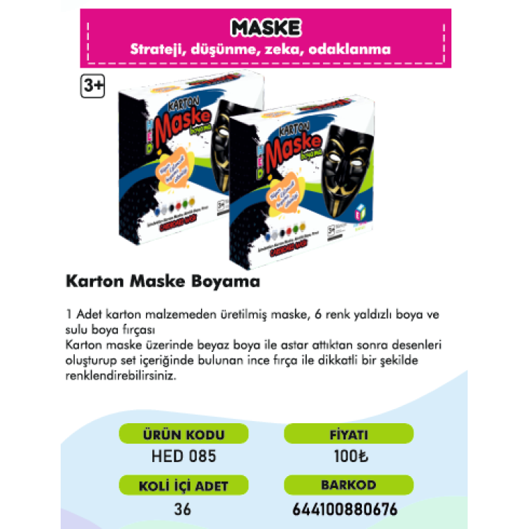 KARTON MASKE BOYAMA KARTON MASKE BOYAMA