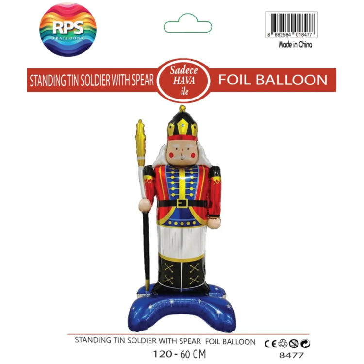 Ayaklı Mızraklı Kurşun Asker Folyo Balon 8477 120X60CM