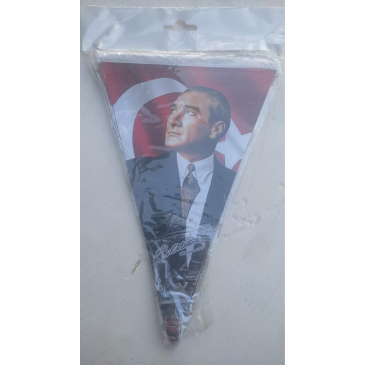 Üçgen Kağıt Flama Atatürk  (1000SET ÜSTÜ ALIMLARDA) *23nisan