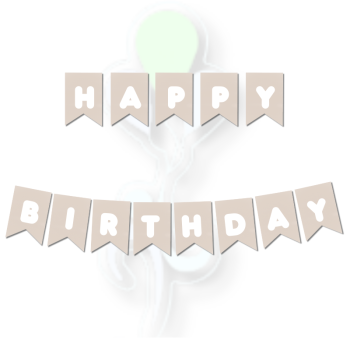 Banner Deniz Kumu-Beyaz Happy Bırthday Banner Deniz Kumu-Beyaz Happy Bırthday