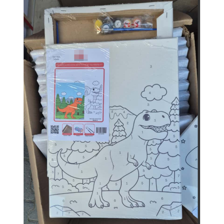 NUMARALI BASKILI DESENLİ BOYALI FIRÇALI TUVAL SETİ 30x40