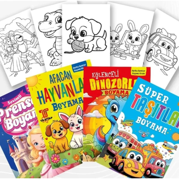 Harika Renkler Kalın Boyama Kitabı 4 Kitap Set/ Geleceğin Yıldızları *10