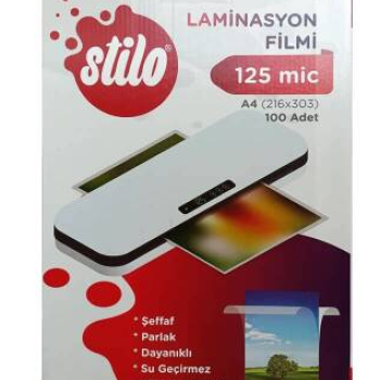 STİLO A3 LAMİNASYON 125MİC FİLMİ 100 STİLO A3 LAMİNASYON 125MİC FİLMİ 100