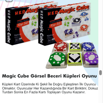 MAGİC CUBE GÖRSEL BECERİ KÜPLERİ OYUNU MAGİC CUBE GÖRSEL BECERİ KÜPLERİ OYUNU