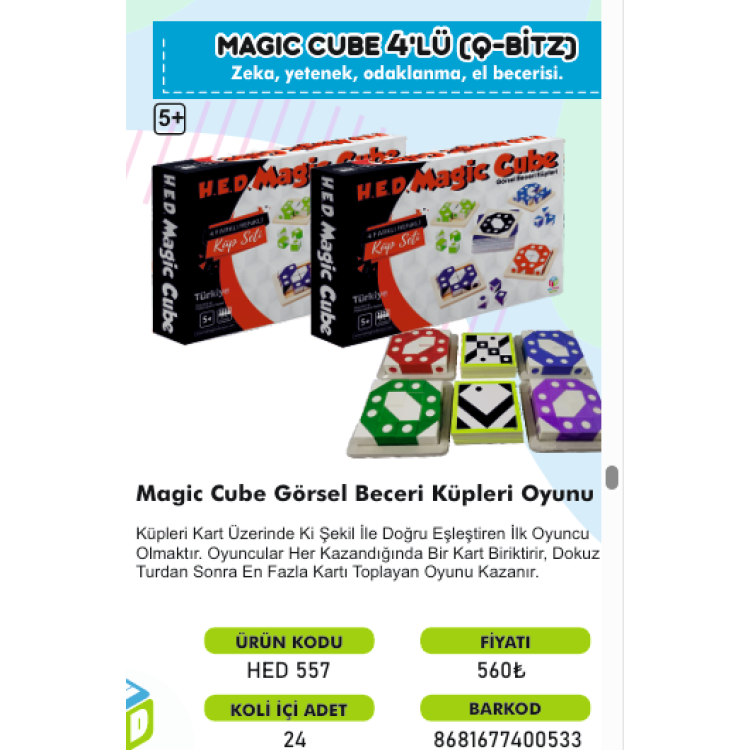 MAGİC CUBE GÖRSEL BECERİ KÜPLERİ OYUNU