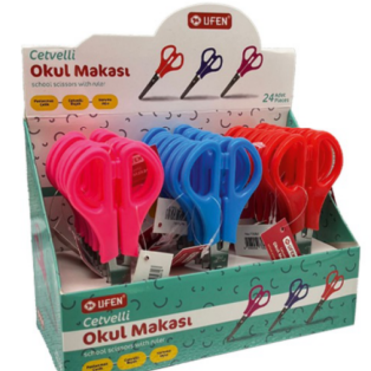 UFEN CETVELLİ OKUL MAKASI 24LÜ