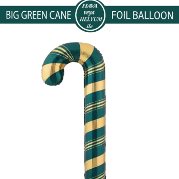 Büyük Yeşil Baston Folyo Balon 8354 150x60cm Büyük Yeşil Baston Folyo Balon 8354 150x60cm