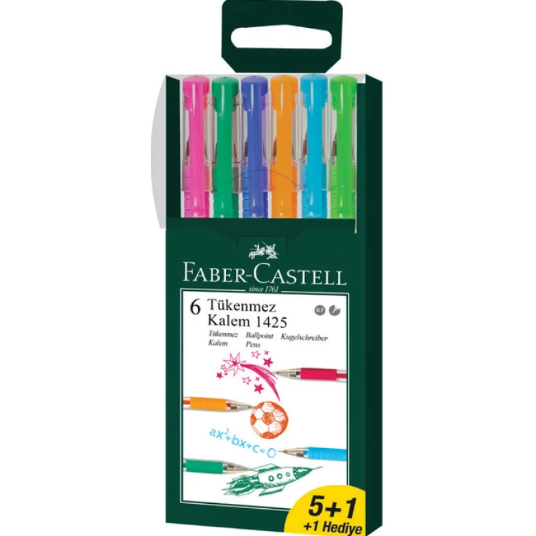 FABER 1425 TÜKENMEZ KALEM 5+1 12 Lİ