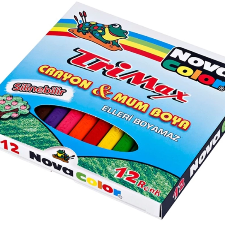 NOVACOLOR NC2117 ÜÇGEN MUM BOYA TRİMAX 12 RENK